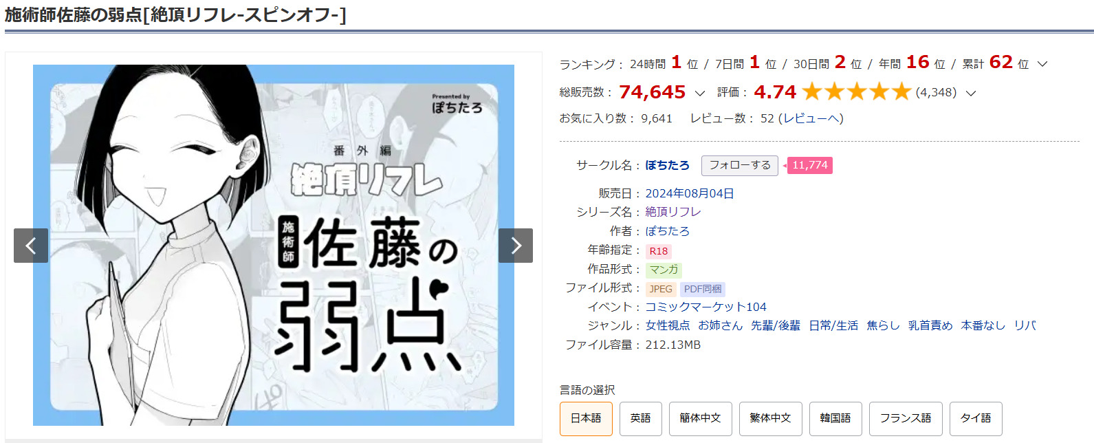 施術師佐藤の弱点DLsite